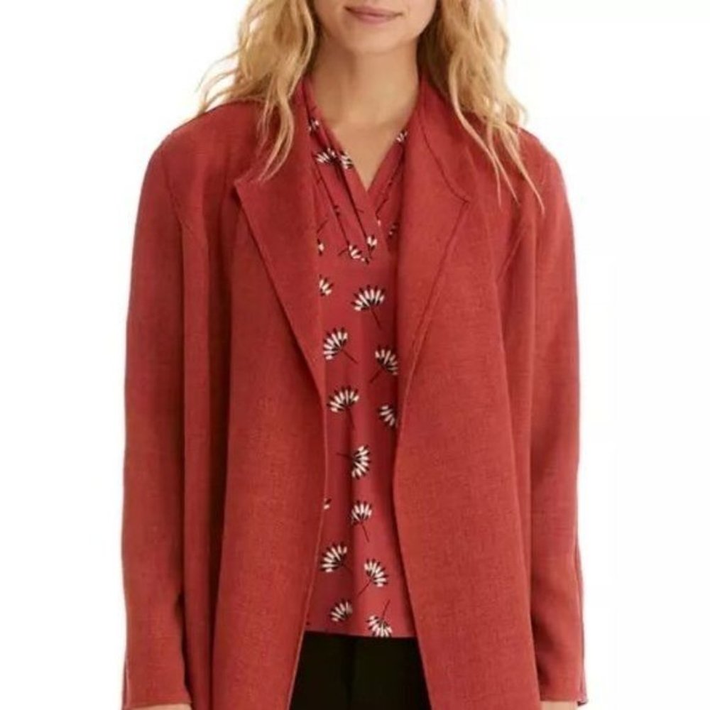 Anne Klein Drape Front Jacket Cinnamon NWT, Large - Picture 3 of 4